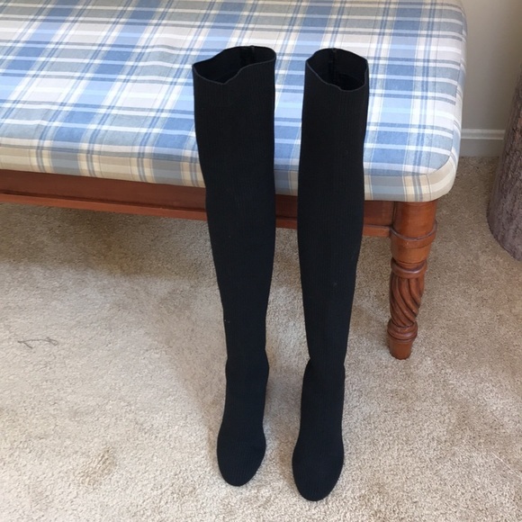 NWT! BERSHKA stretch fabric over the knee boots - Picture 1 of 12